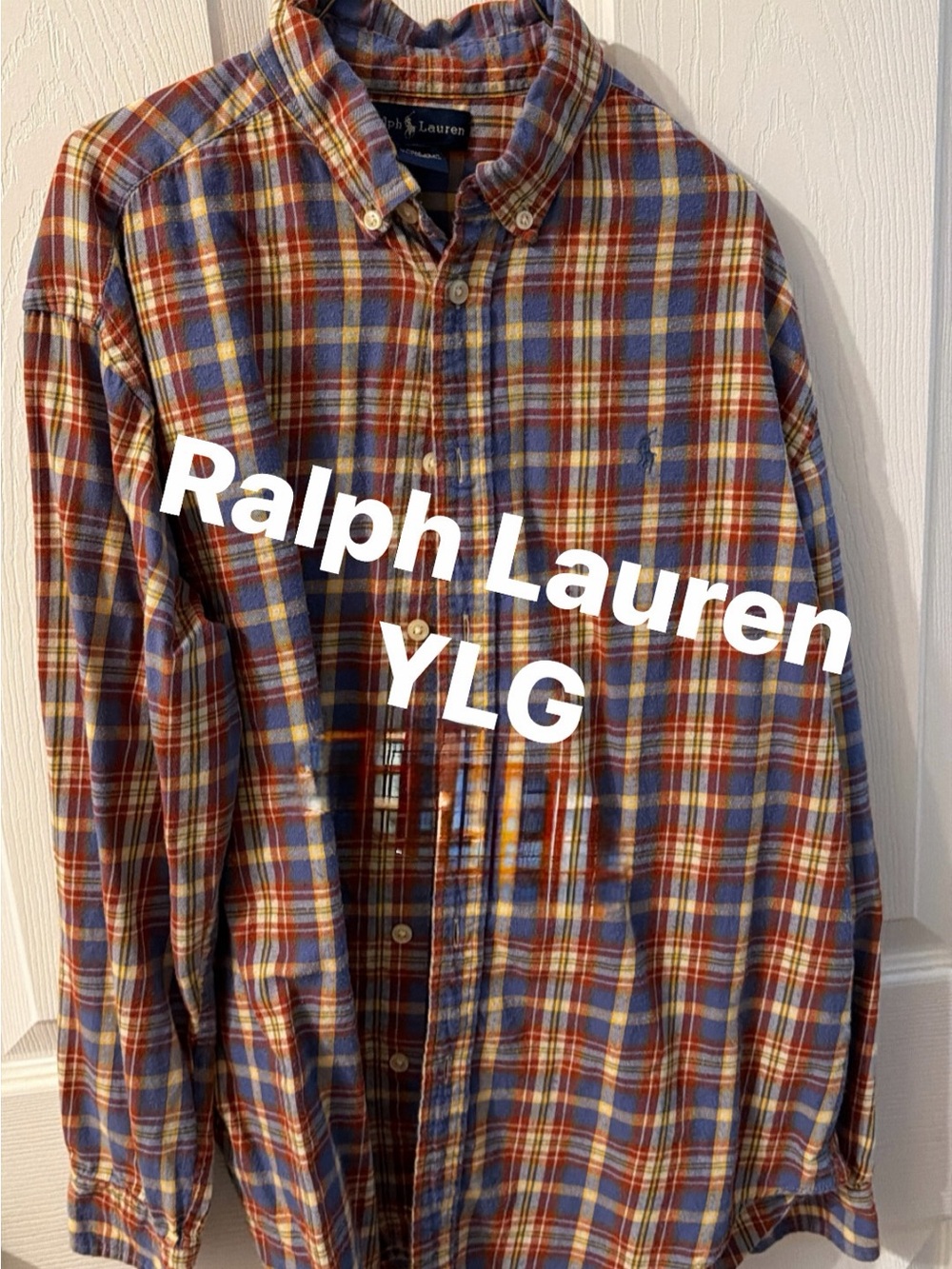 Ralph Lauren Blue, Red & Yellow Plaid Button-Down Shirt